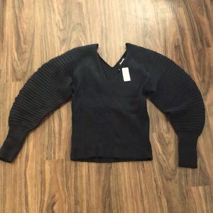 Express volume sleeve v-neck sweater NWT